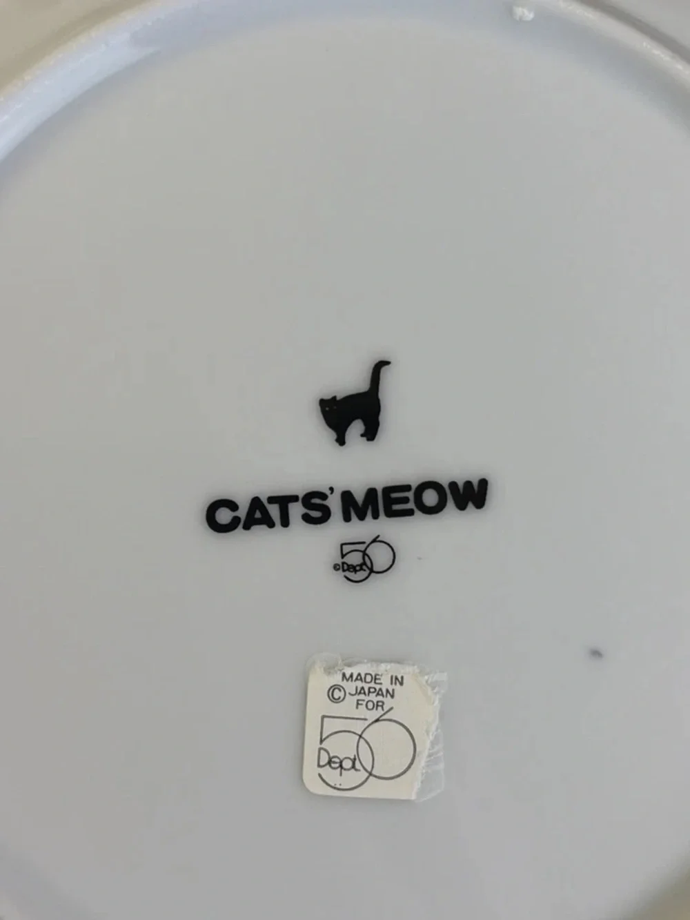 Set of 4 Plates & 4 Mugs Dept 56 Cat's Meow His & Hers Black Cat 7.5